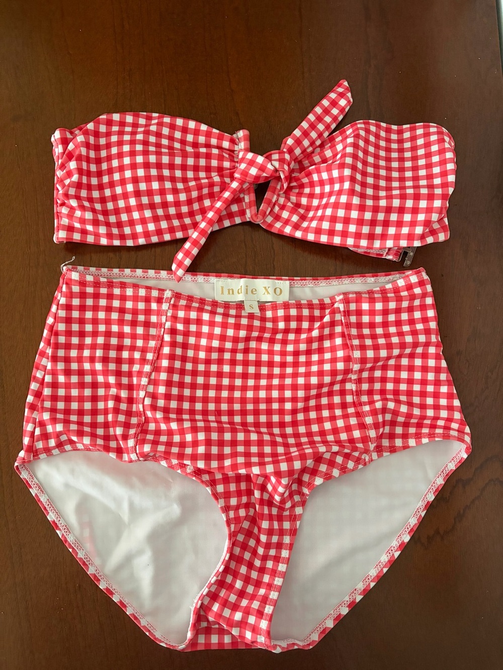 Gingham Two-Piece Swim Set - Picture 2 of 3